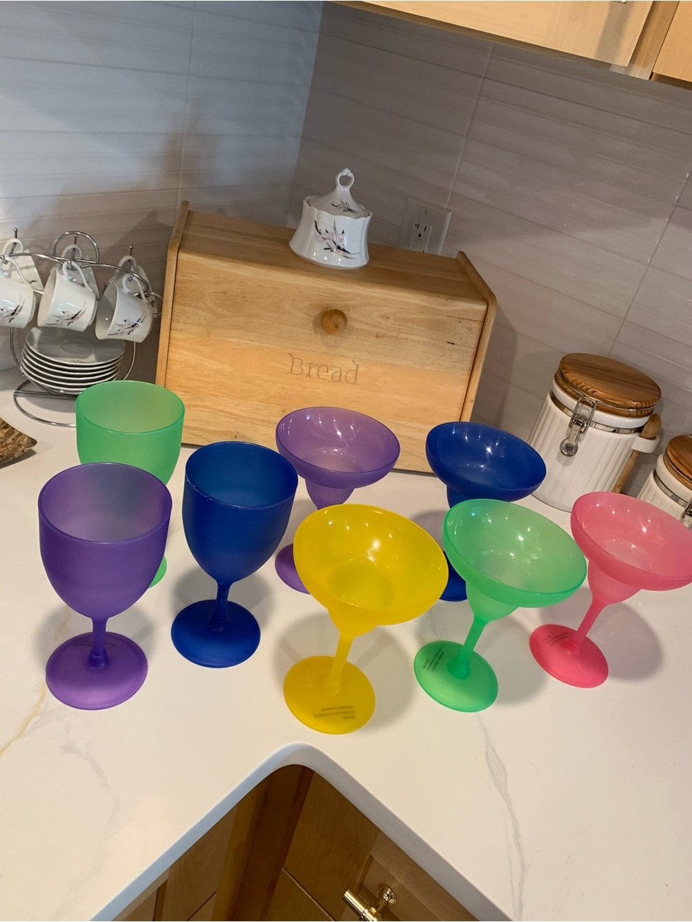Pier1 Colorful Assorted Plastic Wine and Cocktail Glasses